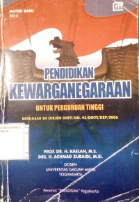 Image of PENDIDIKAN KEWARGANEGARAAN Untuk Perguruan Tinggi